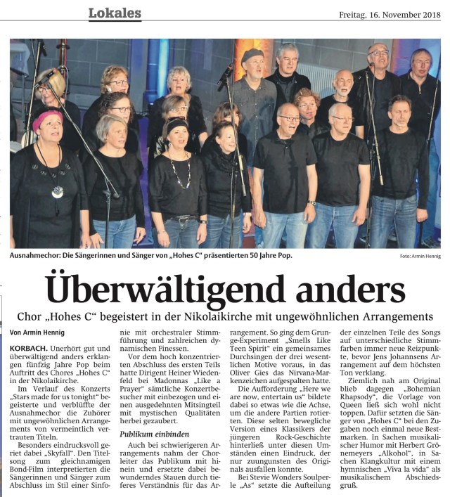 Konzert Korbach 2018 Kritik HNA-Regional